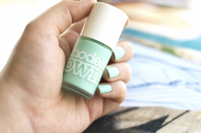 Made From Beauty Models Own Mint Icing Nail Polish On the Nails