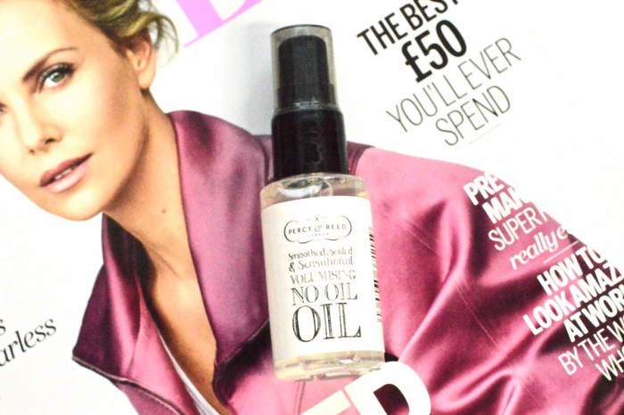 Made From Beauty- June/July Mag Freebies Percy and Reed Volumising No Oil Oil Close Up