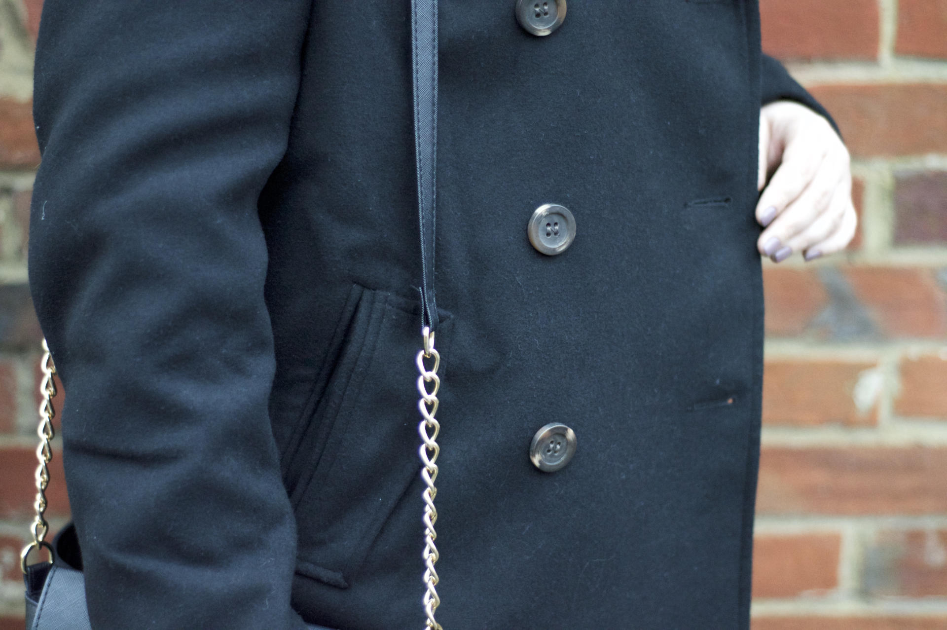 Made From Beauty ASOS Pea Coat With Tab Detail Buttons