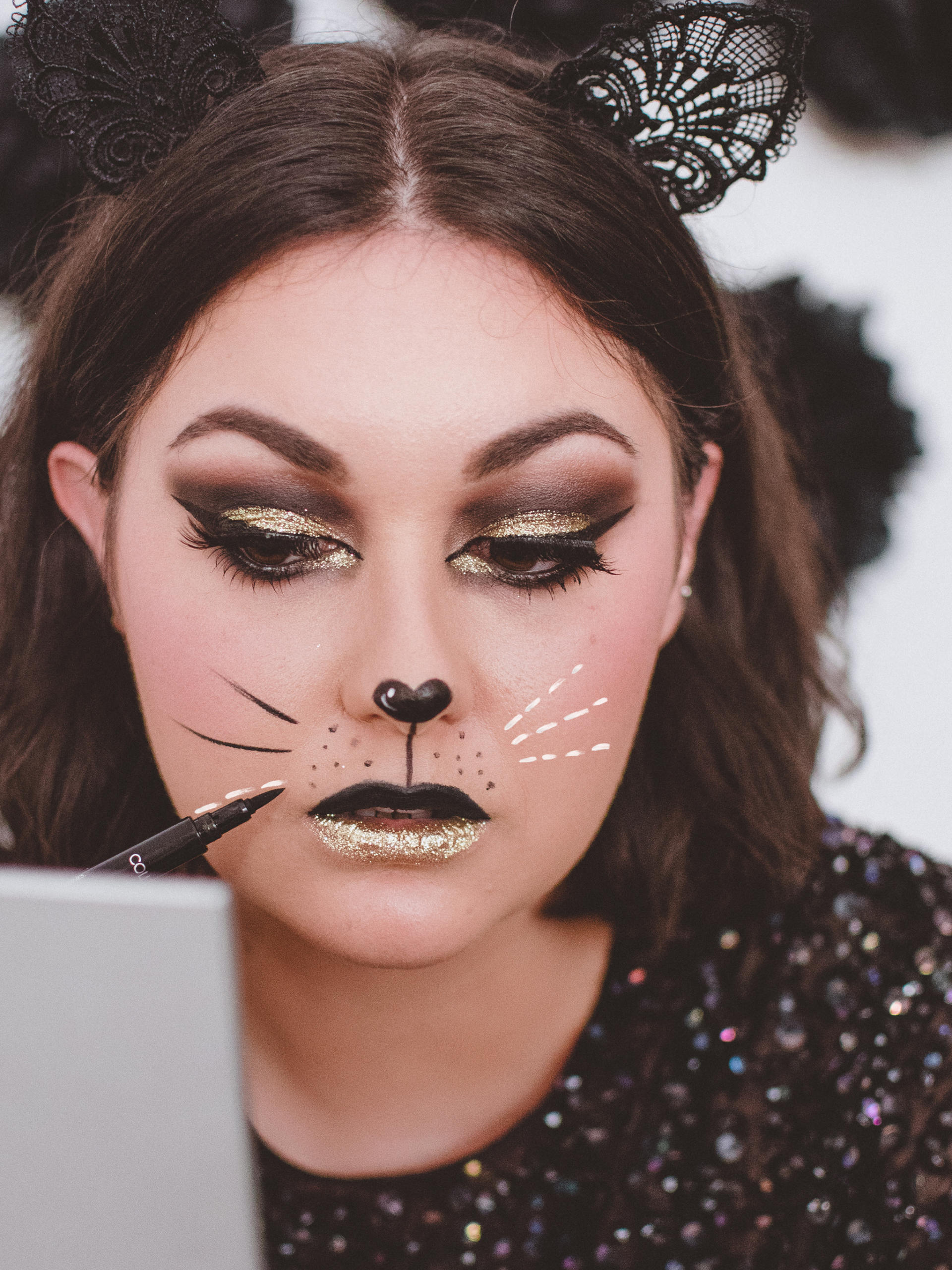 Feline Fierce Halloween Makeup Whiskers